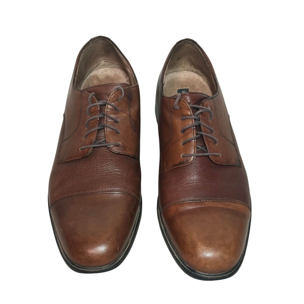 Bostonian Mens Leather Cap Toe Oxford Dress‎ Shoes Brown Lace Up Size 13